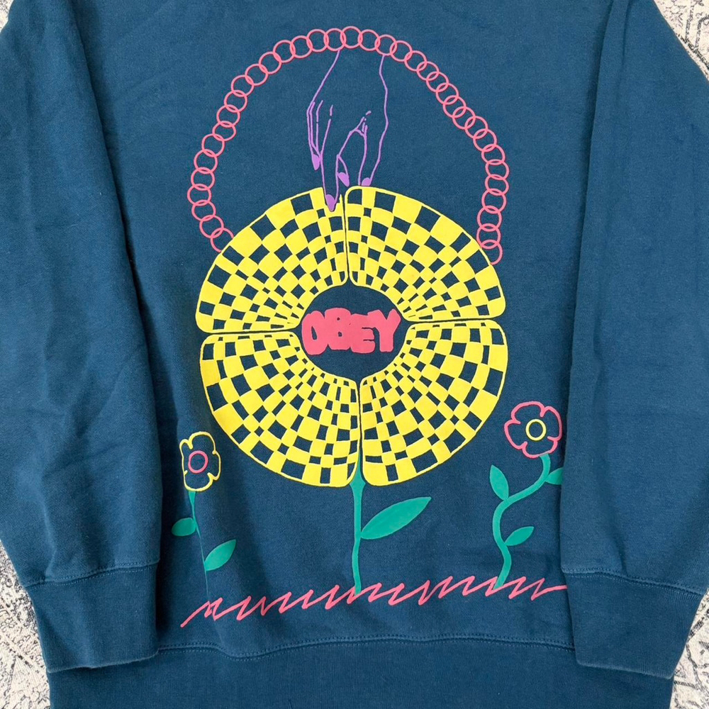 Obey blue crew neck sweatshirt - Size S - Picture 3 of 5